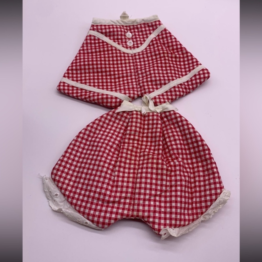 2 Vintage red white baby shorts style boy & girl pot holders/hotpads